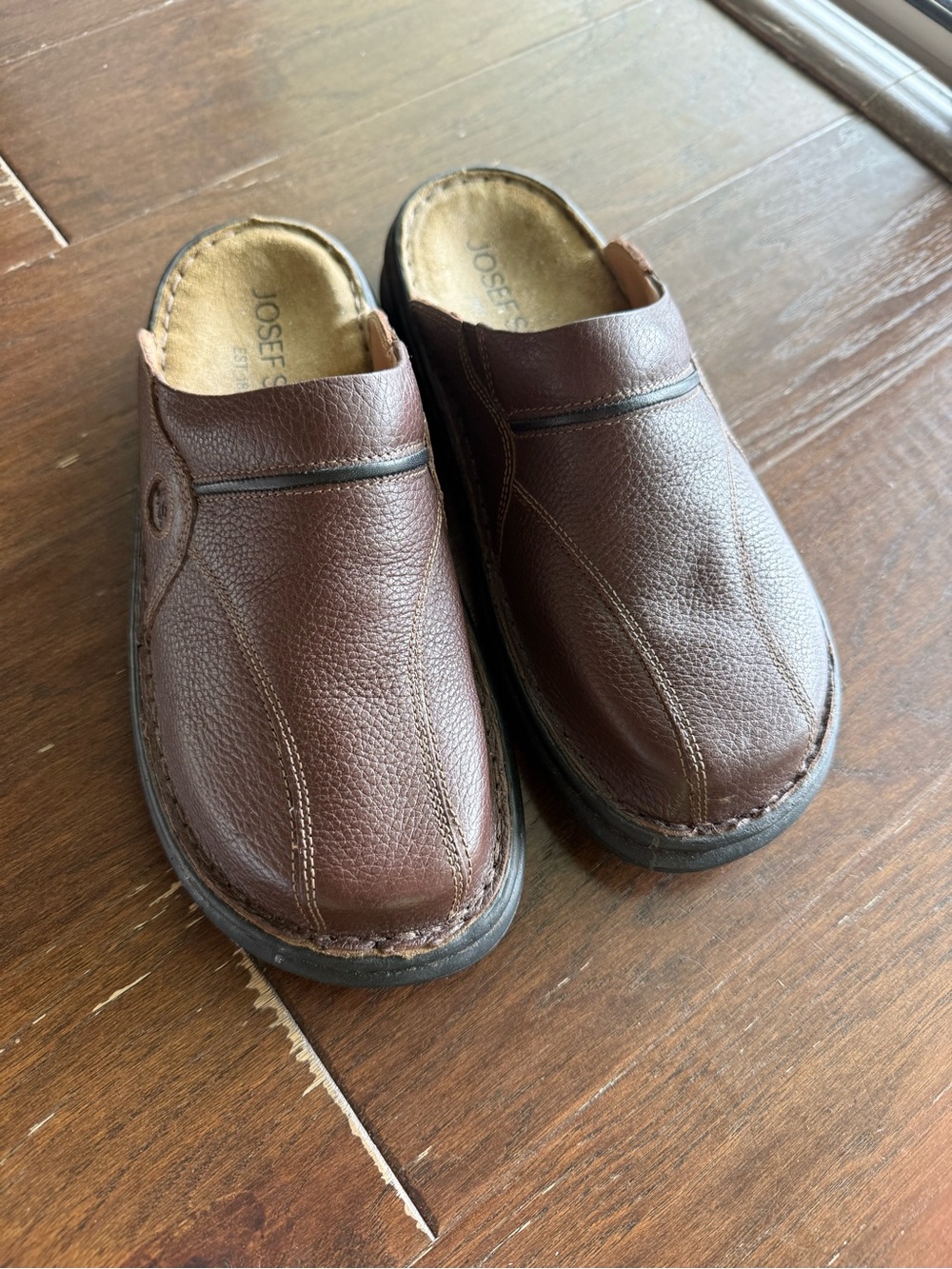 Josef Seibel Max Men's 8.5  (EU 40) Mules Clogs Slip On in Brown Leather